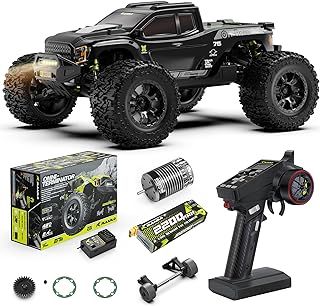 RIAARIO RC Cars Mini 1:10 RTR Brushless RC Car for Adults Max 50 mph All Terrain Hobby Trucks Electric Off-Road Monster Trucks 4WD Remote Control Car Waterproof Truck with Carbon Fiber