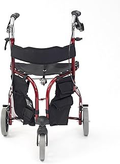 Drive Devilbiss Tri-Walker Walking Aid with Seat and backrest, Red