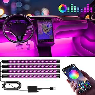 Winzwon Fathers Day Dad Gifts for Him Husband, LED Interior Lights for Car Accessories for Men Women, USB Port APP Control Auto Stuff Lighting Kits Decoration Atmosphere Strip Lights