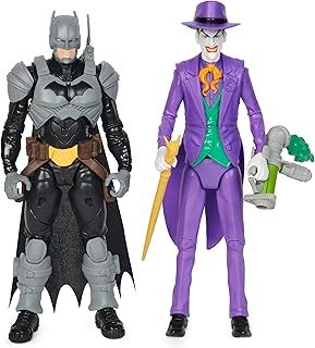 DC Comics, Batman Adventures, Batman vs The Joker Action Figures Set, 2 Figures, 12 Armour Accessories, 30-cm Super Hero Kids’ Toy for Boys and Girls