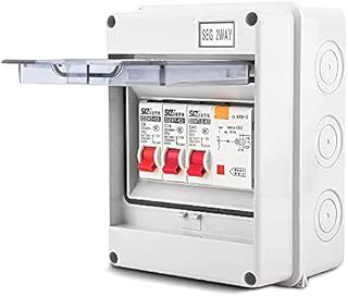 Consumer Unit, 2 Way Garage Caravan Consumer Unit 40A 30mA RCD + 2 MCB (6A + 16A) with IP65 Protective Housing for Garages, Caravans, Workshops, Outbuildings, Rated Voltage 230/400V