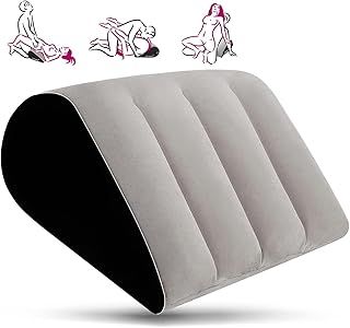Inflatable Sex Pillow Sex Dice - Cushion Sex Position Pillow for Couples Fun Ideal for Enhancing Intimacy Bed Pillow-Ramp Lumbar Support Cushion Triangle Leg Pillow Sex Toys (Grey)