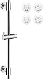 78cm Shower Riser Rail Nail Free with Adjustable Shower Head Holder No Drilling, Stainless Steel Shower Slider Rail Self Adhesive Wall Mounted, Polished Finish, F209S78DF-PS