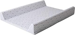 Koko, AntiRoll Baby Changing Mat with A Grey Star Print Waterproof Easy to Clean Designed for Comfort, White