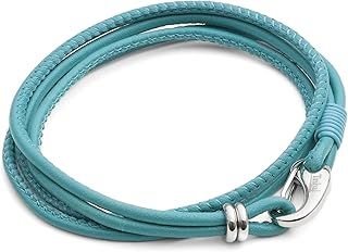 Tribal Steel Women's Turquoise Super Soft 4-Stranded Bracelet - Ladies 19cm Leather Bracelet with Stainless Steel Shrimp Clasp