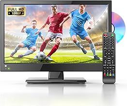 Desobry 16 Inch Small 1080P LED TV With DVD Player Built-In, Antenna, HDMI, USB - For Bedroom/Home/Kitchen, 12V for Camping/Caravan/Motorhomes/Campervan