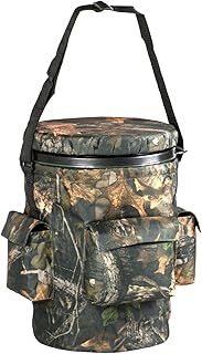 Nitehawk Spinning/Swivel Hunting Shooting Camo Bucket Seat With Storage Pockets