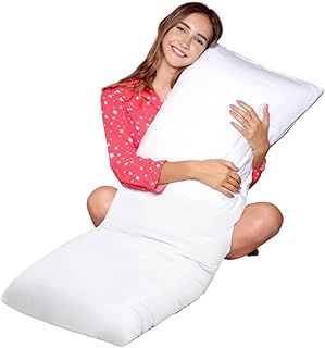 Hollow Fiber Small Double Bolster Pillow 4.6ft, Maternity Support Pregnancy Pillow for Sleeping, Orthopedic Side Sleeper Long Pillow (Double - 4.6ft)