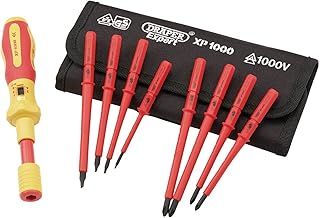 Draper XP1000 9 Piece Torque Screwdriver Set | VDE Dual Insulated Interchangeable Blade | Electrical Tool Driver Set | Hand Tools Set | 65372