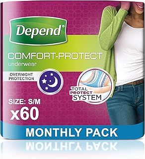 HUGGIES Depend Comfort Protect Incontinence Pants for Women, Small/Medium - 60 Pants