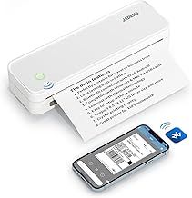 JADENS Portable Printers Wireless for Travel, A4 Thermal Printer, Bluetooth Thermal Printer Compatible with iOS, Android & Laptop, Inkless Mobile Printer for Office, Home, School