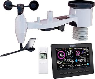 Ecowitt Wireless Wi-Fi Weather Station - Digital Weather Forecast with 7 Inch TFT Screen, Rain Gauge, Anemometer, Solar Radiation, Solar Powered, Gateway for Ecowitt Ecosystem, HP2551
