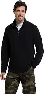 Mountain Warehouse Mens Camber II Fleece Sweatshirt - Half-Zip Microfleece Quick Dry Everyday Wear - Autumn Winter, Outdoors, Travelling & Hiking - Standard Length, Adult, Regular Fit, XL, UK