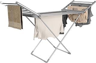 Beldray Heated Clothes Airer - Aluminium Clothes Drying Rack, Winged Indoor Dryer, 18 Bars, Foldable, Fast Heat Up To Reduce Drying Time, 12m Clothing Space, Max Load 15kg, Collapsible Frame, 230W