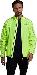 Mountain Warehouse Force Mens Running Jacket - Hi Vis Men's Raincoat with Mesh Panels - Best for Spring Summer Running, Cycling