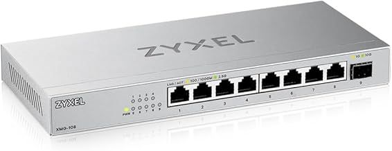 Zyxel 8-Port 2.5G Multi-Gig Unmanaged Switch | 1x 10G SFP+ | Desktop/Wall Mount [XMG-108]