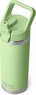 YETI Rambler C Straw Bottle, Stainless Steel Vacuum Insulated Bottle with Straw Cap, Firefly Yellow, 18 oz (532 ml)