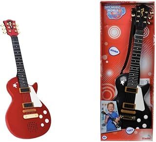 Simba 106837110 Music World' Electronic Kids | Colourful 56cm Rock Guitar Toy with Metal Strings & Belt | Plays Fun Sounds | Ages 3+, Assorted color