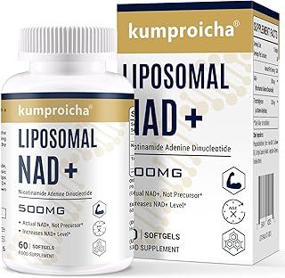 Liposomal NAD+ 500mg with TMG 250mg Softgels, Actual NAD+ Supplement for Cellular Repair & Energy Metabolism (60 Count (Pack of 1))