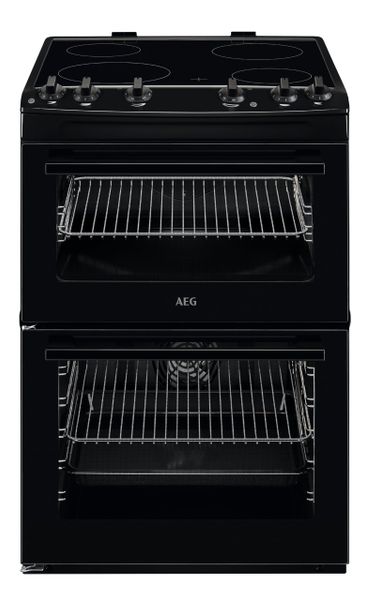 AEG 5000 Series SurroundCook Cooker with Ceramic Hob CCX6501ACB, XXL Capacity 77L/39L, Multilevel Cooking, Grill and Defrost Function, Auto-Stop, Aqua/Steam Cleaning, 894-912x600x600mm, Class A, Black