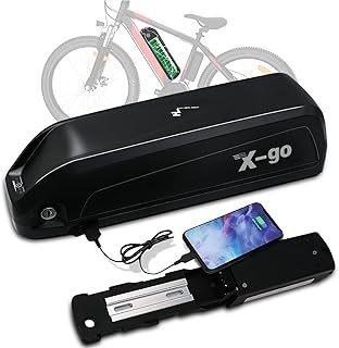X-go Ebike Battery, 48V 13AH Hailong Electric Lithium-ion Bike Battery with Charger, 5 Pin, USB Port for 1000W 750W 500W 350W 250W Bafang or other Motor (48V 13AH 5 Pin+USB (Updated Version))
