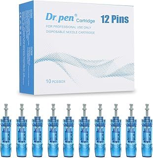 Dr.pen M8S Cartridges 12 Pins, 10Pcs Dr.pen Replacement Cartridges for Microneedling Pen M8S/A8S/A9 Model, Authentic Disposable Microneedling Cartridges (12 Pins, 10Pcs)