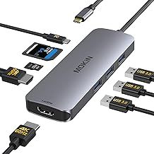 USB C Docking Station Dual Monitor 2 HDMI, MOKiN Laptop Dock with Dual HDMI 4K, Gigabit Ethernet Adapter, USB A/C 3.0, 100W PD, SD/TF, USB C Hub Multiport Adapter for MacBook, Dell, HP, Lenovo