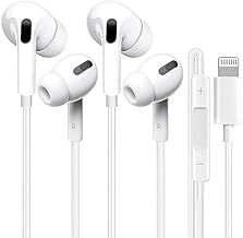 2 Pack Lightning Headphones 【Apple MFi Certified】 Wired Earphones iPhone Headphones In-Ear Earbuds Noise Isolating Built-in Microphone & Volume Control Compatible with iPhone 14/13/SE/12/11/XR/8/7/XS