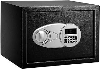 Amazon Basics Steel Security Safe with Digital Keypad - Secure Money, Cash, Jewelry, ID Documents, 14 Litres, 35 cm W x 35 cm D x 25 cm H, Black