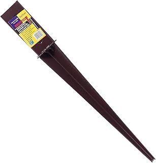 4 x Fence Post Holder Garden Arch Fruit Cage Support Drive Down Spike Pre-Drilled Brown for 50mm x 50mm posts, 450mm Spike Pre-Drilled (2" x 18") Eliza Tinsley Swiftpost, Pack of 4