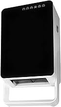 LED Fan Heater Fashionable Glass Touch Remote Control With Towel Rail Downflow IP 22 Water Splash Proof Wall Mounted 2 Heat Settings Bathrooms Kitchen Laundry, Utility Rooms 2kw, Energy A+