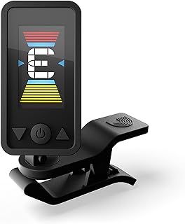 D'Addario Guitar Tuner - Eclipse Headstock Tuner - Clip On Tuner for Guitar - Great for Acoustic Guitars & Electric Guitars - Quick & Accurate Tuning - Black