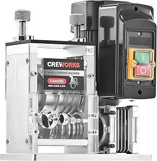 CREWORKS Automatic Wire Stripper for 1.5-30 mm Copper Wires, 5 Channel Electric Cable Stripping Machine for 0.06-1.2 Inch Scrap Wires, Cable Stripper Power Tool for Electrician Home Workshop Recycling