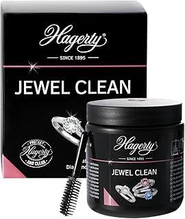 Hagerty Jewel Clean jewellery immersion bath for gemstones gold platinum 170 ml , Effective jewellery cleaner for diamonds sapphires & rubies , Jewellery cleaning bath with basket & brush