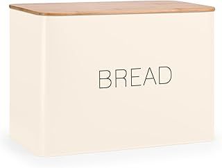 EHC Bread Bin, Bread Bins for Kitchen, Bread Tin, Large Bread Bin food Storage, Cream