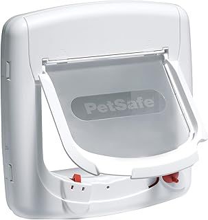 PetSafe, Deluxe Magnetic Cat Flap, Selective Entry, 4 Way Locking, White