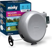 Minky VT20500103 Retractable Reel Washing Line with 15 m of Drying Space, Grey