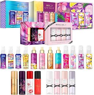 SO…? Womens Galore Body Mist Gift Set Mixed Bundle, Girls Body Spray Gift Sets, Travel Size Fragrance (4 x 50ml) Pack of 5