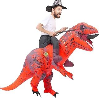 Inflatable Dinosaur Costume for Adult Blow up Ride-on T-rex Costume Funny Halloween Party Costume Dino Party Fancy Dress
