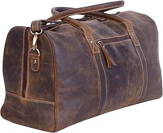 KomalC Genuine Leather Duffel | Travel Overnight Weekend Leather Bag | Sports Gym Duffel for Men by KomalC