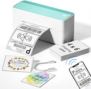 Itari Shipping label printer, Wireless Bluetooth Label Printer, Postage Address label printer 4x6, Compatible with Etsy, Shopify, Ebay, UPS, DHL Green