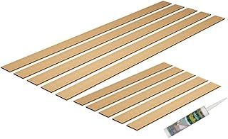 Extended Wall Panelling kit, Pk 5 1000 x 100 x 9mm Vertical MDF + 5 x 500 x 100 x 9mm Horizontal MDF Panels, Feature Wall Stripwood Pack & Adhesive Included, Simple mounting Set