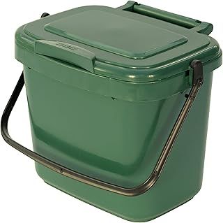 Green Kitchen Compost Caddy (5L - Small) - for Food Waste Recycling (5 Litre) - 5L Plastic Composting Bin