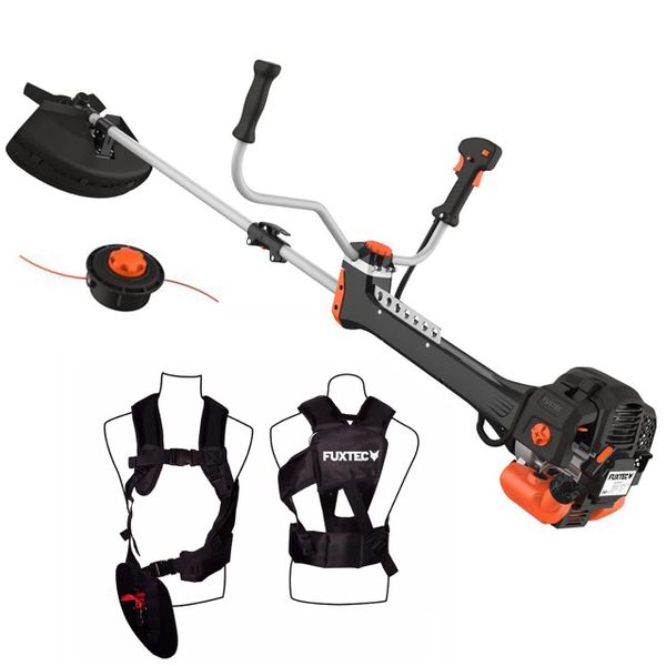 FUXTEC FX-PS152 Petrol Strimmer & Grass Trimmer | 52cc Petrol Grass Trimmer with 2.95HP 2-Stroke Engine, Line Trimmer Head, Anti-Vibration System