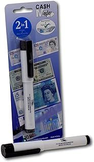 Minder 2 in 1 Forged Note Detector Pen with Integrated UV Light - Ideal for Detecting Counterfeit Paper and Polymer Currency (Counterfeit Checking Ink, 1 Pen)