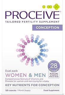 Proceive Omega 3 Conception for Men & Women Trying for a Baby - EPA & DHA High Strength Pure Fish Oil Tablets - 60 Capsules - 2000mg Fish Oil per Dose - Sustainably Sourced, No PCBs, No Heavy Metals