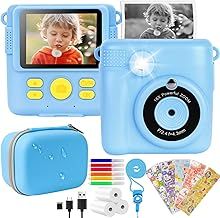 NICEWIN Kids Camera for Girls Boys,Instant Camera for Kids with Storage Case 1080P HD Digital Camera with Print Photo Paper, Birthday Gifts Toy (Blue)