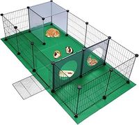 JUNGLE STONE Guinea Pig Pet Playpen, Small Animals Cage, Pet Exercise Fence with Mat, DIY Iron Mesh Panel, Interesting Game Holes Design, Ideal for Puppy, Rabbit, Kitten Guinea Pig, Hedgehog