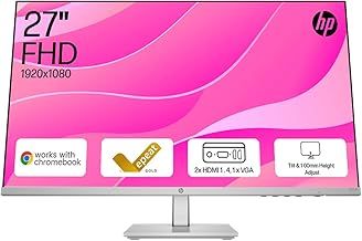 HP Series 5 27" FHD Height Adjust Monitor (527sh) - 100Hz Refresh Rate, 1500:1 AR, 99 percent sRGB Spectrum, 300 Nits Brightness - HDMI, VGA Ports - Ergonomically Adjustable - Responsibly Made