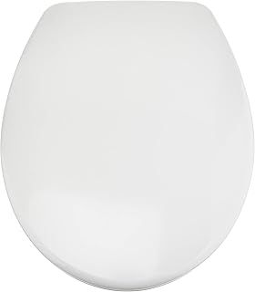 Amazon Basics Oval shaped Heavy-Duty Soft-Close and Quick-Release Urea Toilet Seat, Universal Size, 37 x 42.5 cm, White